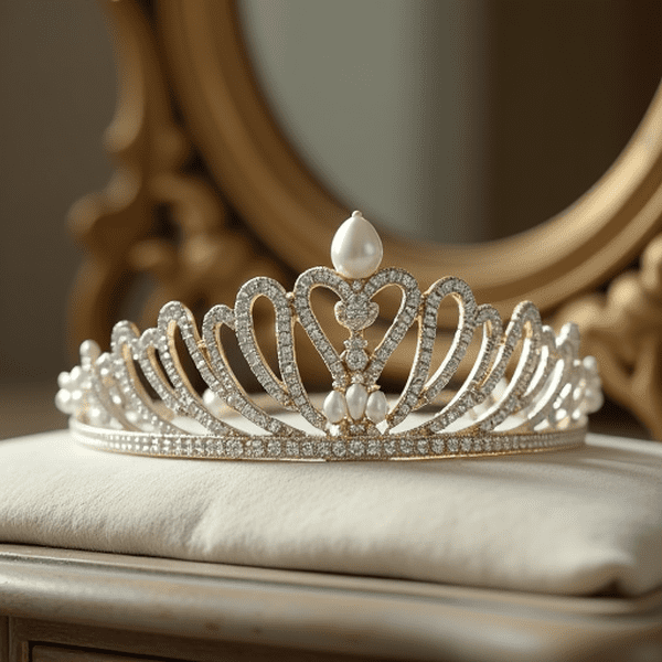 Vintage-tyylinen 1920-luvun art deco tiara hääkoruna